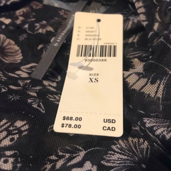 Anthropologie Mesh Turtleneck Top in Black XS - Picture 6 of 6